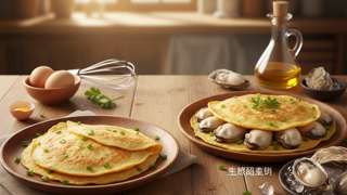 基础款vs进阶版！教你鸡蛋饼的做法和生蚝鸡蛋饼的做法，鲜嫩不碎